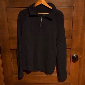 Banana Republic Men's Navy Zip-Up Sweater